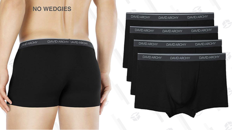 4-Pack David Archy Bamboo Trunks | $24 | Amazon | Promo code DADA1234. Save 20% at checkout by buying two packs, or 25% by buying three packs.